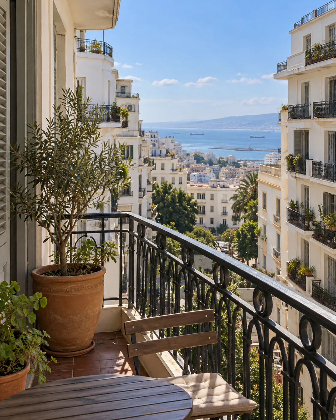 Residential balcony and surrounding facades
