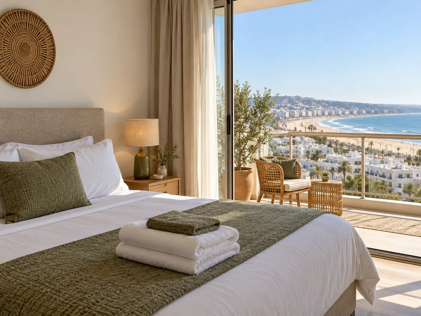 Gestion locative à Agadir : chambre et linge préparés avant un séjour