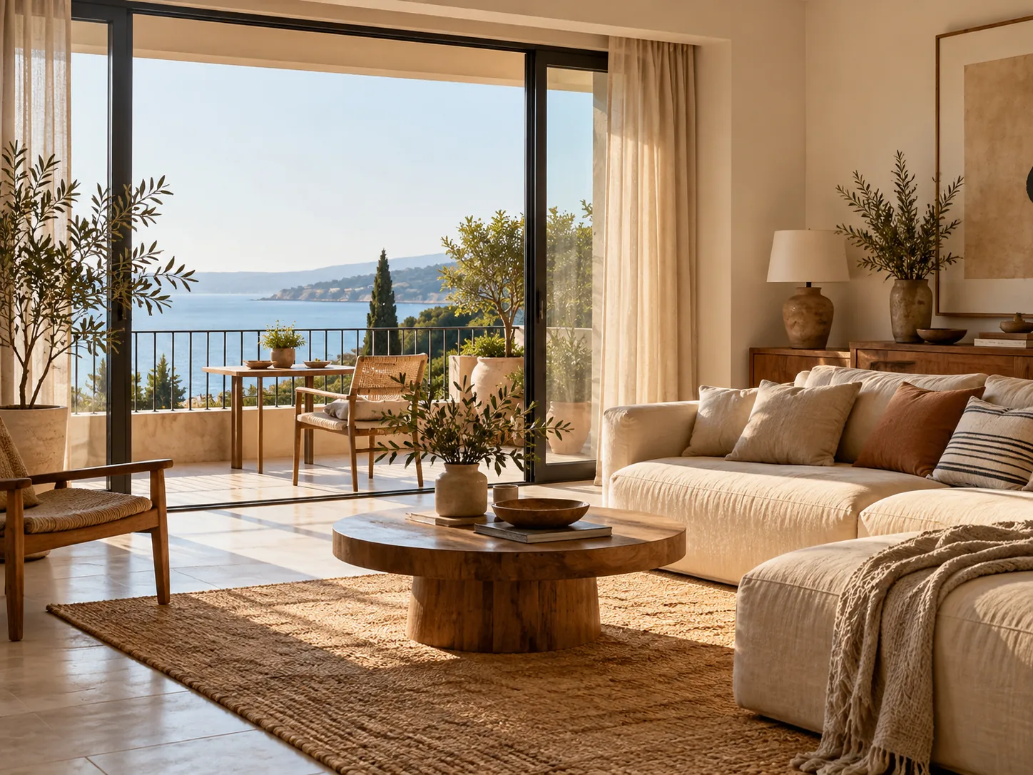 Living room opening onto a balcony