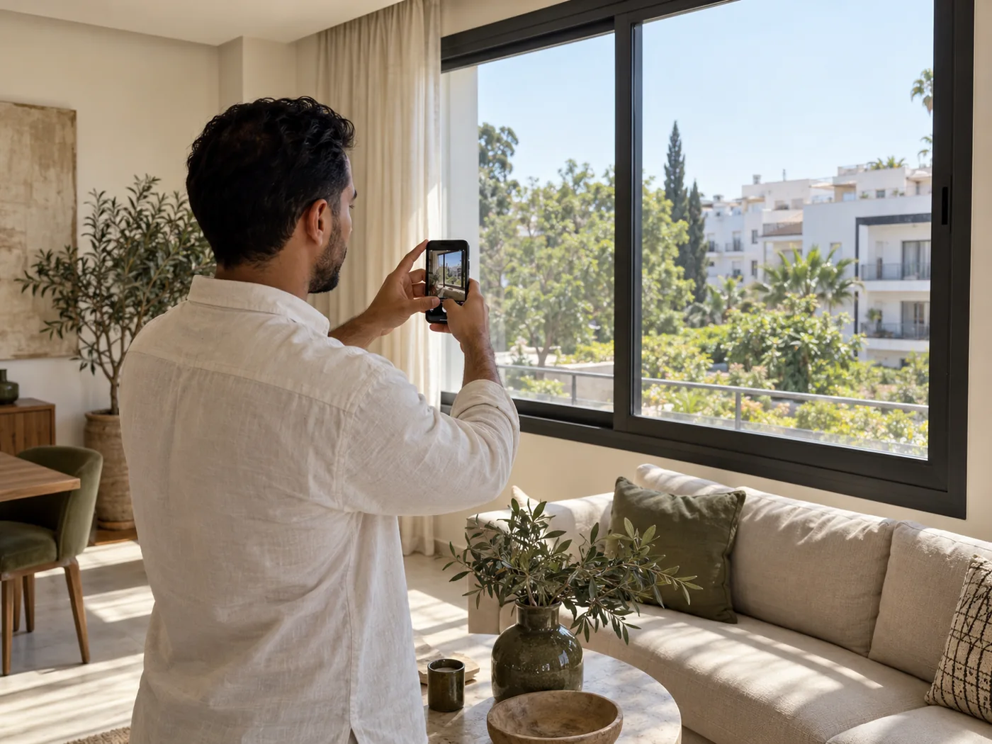 Suivi de logement à Rabat : photographie d’une fenêtre depuis le salon